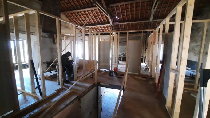 Trennwände im Obergeschoss des Winzerhauses